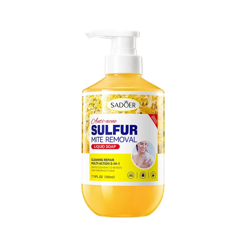 Anti-Acne Sulfur Mite Removal Liquid Soap