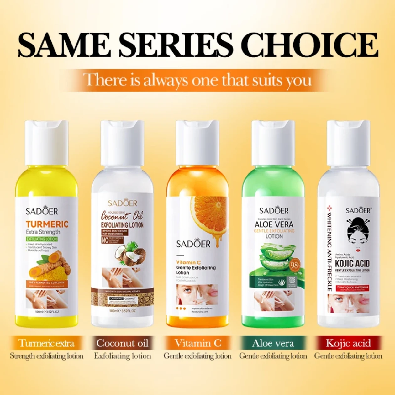 SADOER Exfoliating Lotion Set - 5 Variants